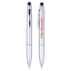 Textured Ballpoint Pen With Stylus