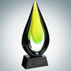 Art Glass Goldfinch Award w/Black Base (S)