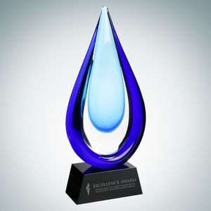 Art Glass Aquatic Award w/Black Base (S)