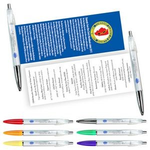 Clear Barrel Retractable Banner Pen
